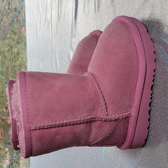 UGG Australia Pink Glitz Boots Metallic Sparkle Heels Shearling Lining Size:6 - Picture 3 of 12